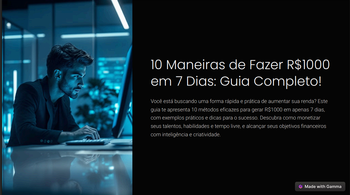 10 Maneiras de Fazer R$1000 em 7 Dias: Guia Completo!